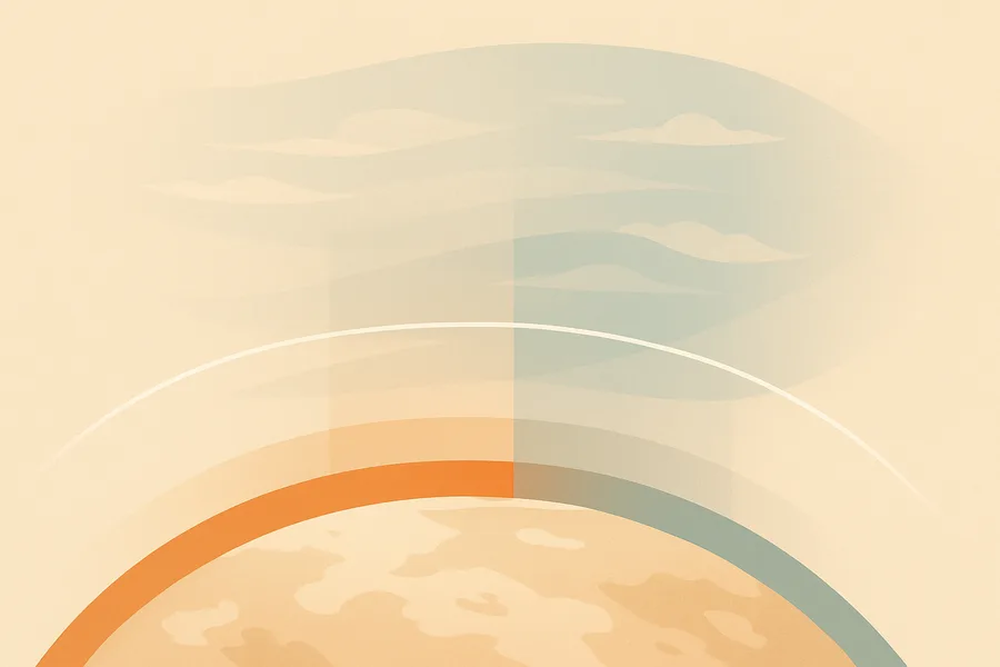 Illustration of Temperature and moisture at each height in the air, from NASA's AIRS sounder on the Aqua satellite