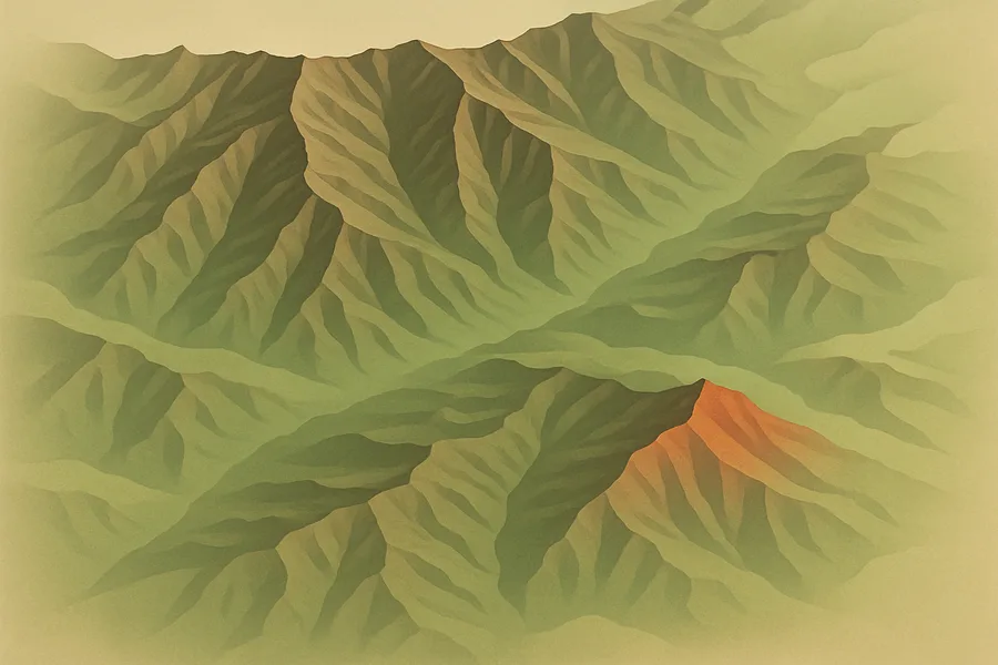 Illustration of Ground elevation map, from NASA's ASTER sensor on the Terra satellite