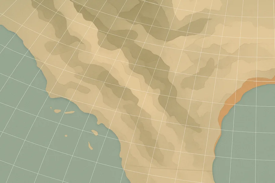 Illustration of Where each pixel sits on Earth for ECOSTRESS, from the sensor on the Space Station (70 m detail)
