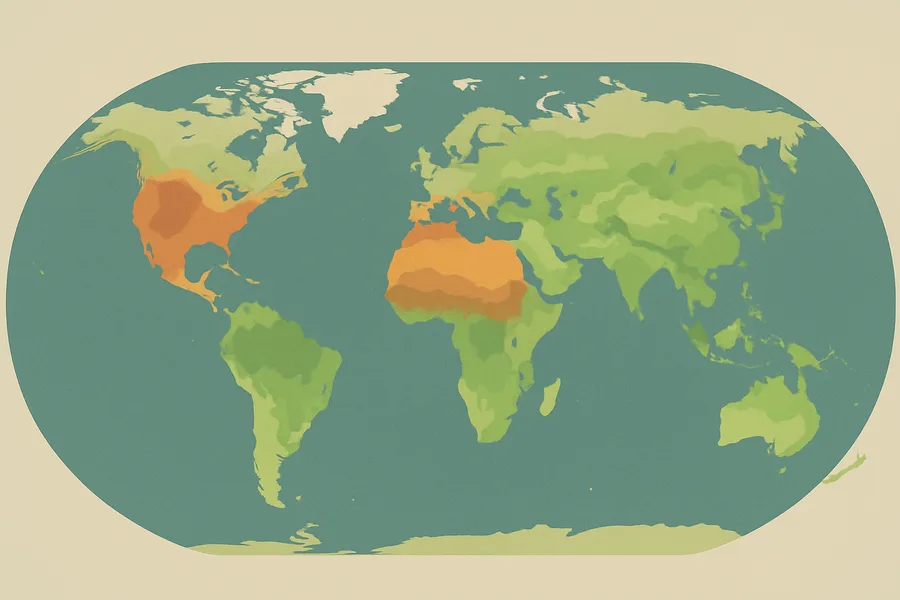 Illustration of Monthly land water and heat for famine warning, from NASA's FLDAS Noah computer model