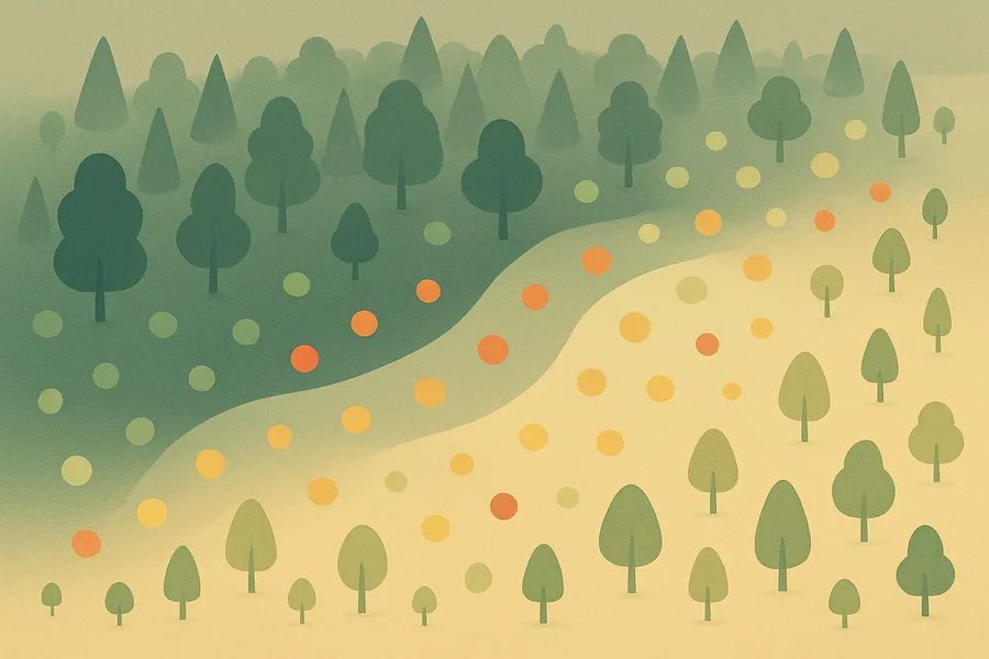 Illustration of How much carbon forests store, from NASA's GEDI laser on the Space Station