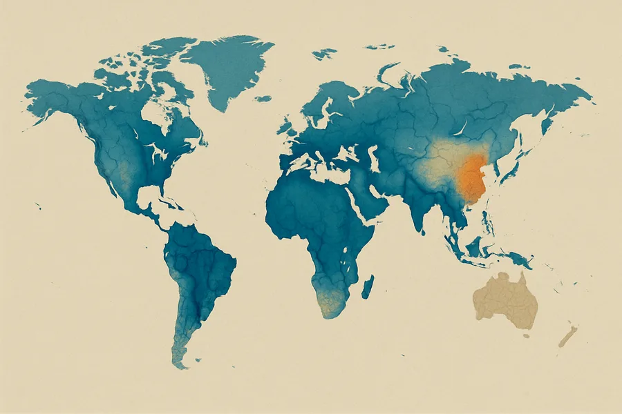 Illustration of Daily land water and energy balance, from NASA's GLDAS Catchment land model (~25 km detail)