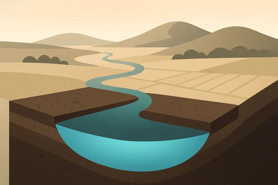 Illustration of Daily soil water and groundwater, from NASA's GLDAS land model tuned with GRACE satellite data
