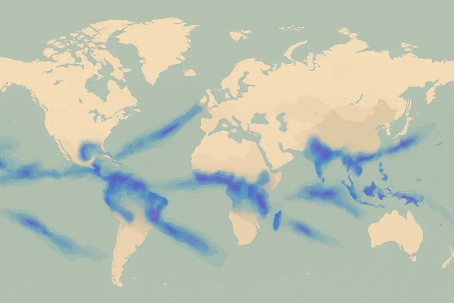 Illustration of How much rain and snow fell worldwide each day, from the GPM satellite network (early estimate)