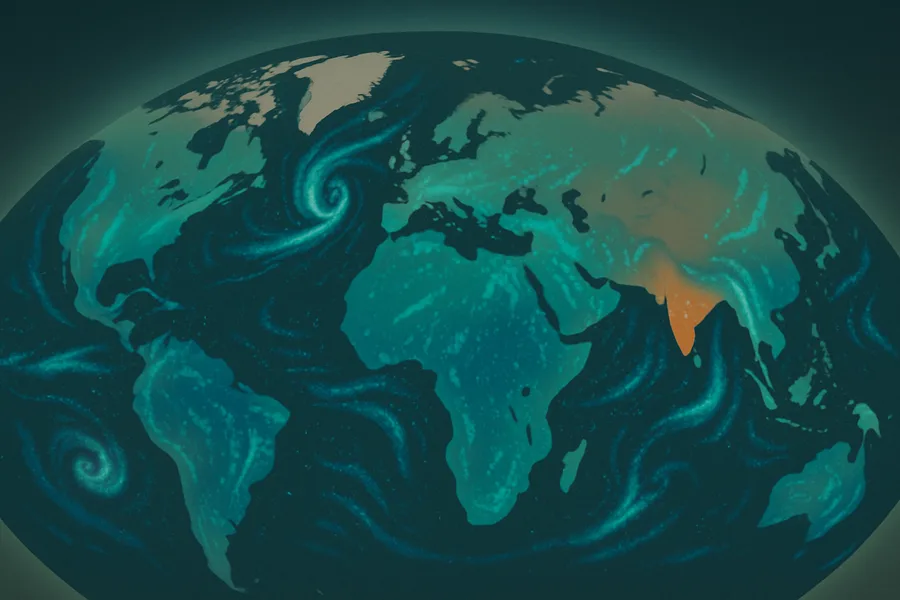 Illustration of How much rain and snow fell worldwide, every 30 min, from the GPM satellite network