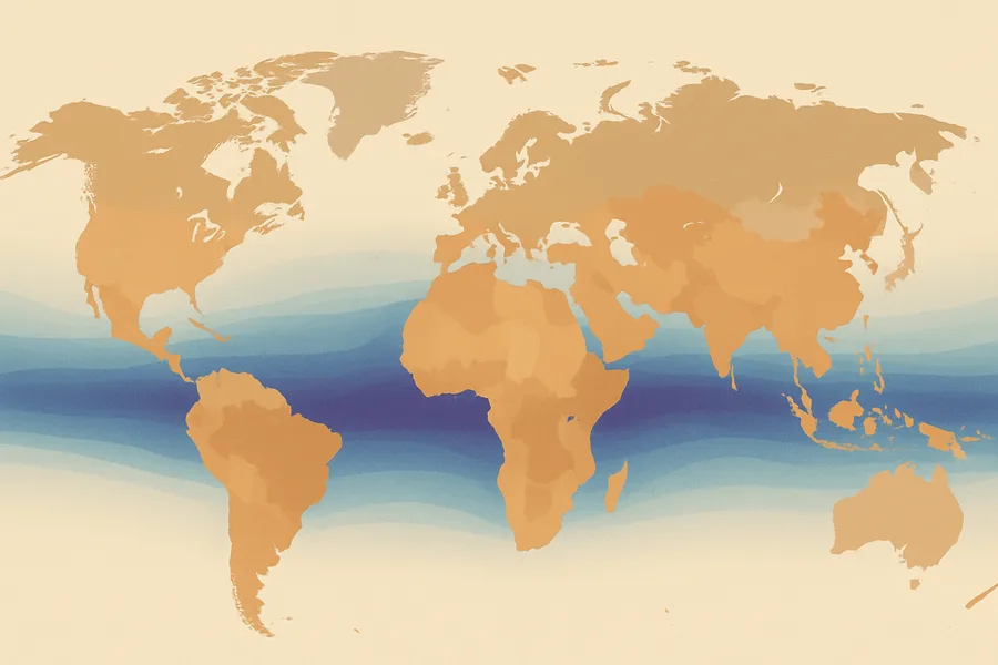 Illustration of How much rain and snow fell worldwide each month, from the GPM satellite network