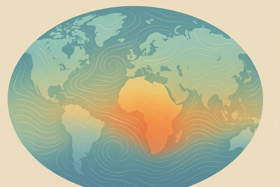 Illustration of Hourly near-ground weather (temperature, wind, humidity), from NASA's MERRA-2 weather model