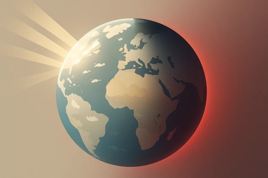 Illustration of Hourly sunlight and heat energy at the surface, from NASA's MERRA-2 model