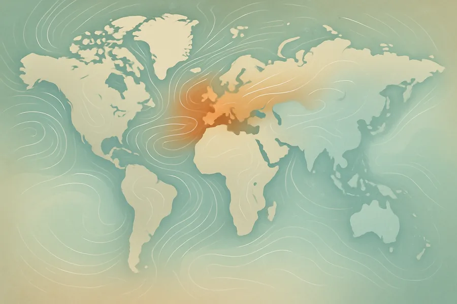 Illustration of Hourly near-ground weather - temperature, wind, pressure, from NASA's MERRA-2 model