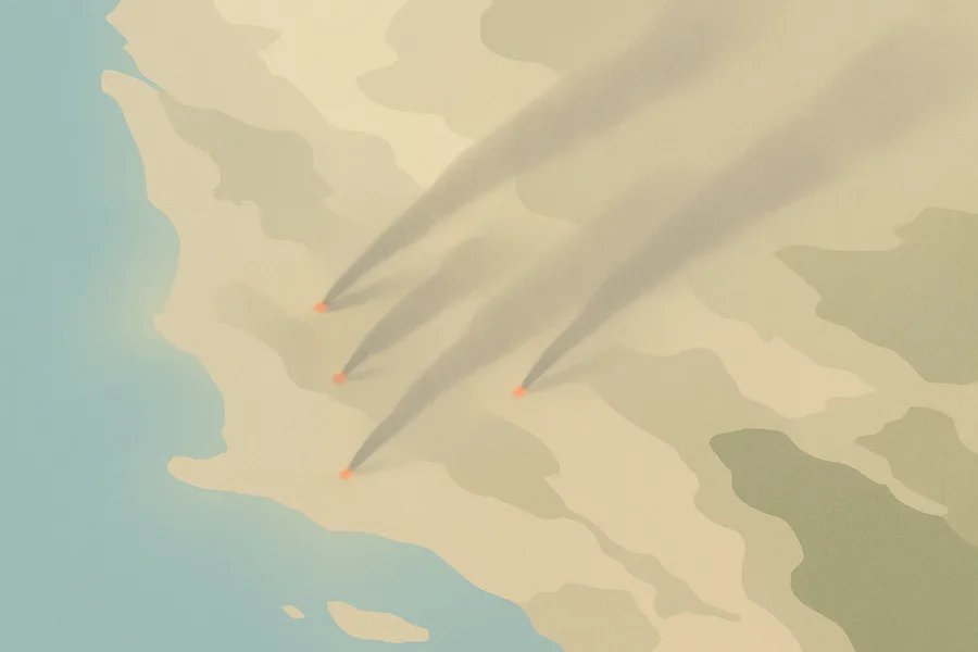 Illustration of How hazy the air is over land each day, from NASA's MODIS sensors on Terra and Aqua (~1 km detail)