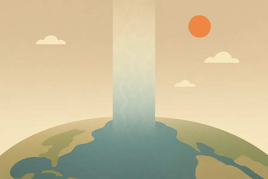 Illustration of Water vapour high in the atmosphere, from NASA's MLS on the Aura satellite