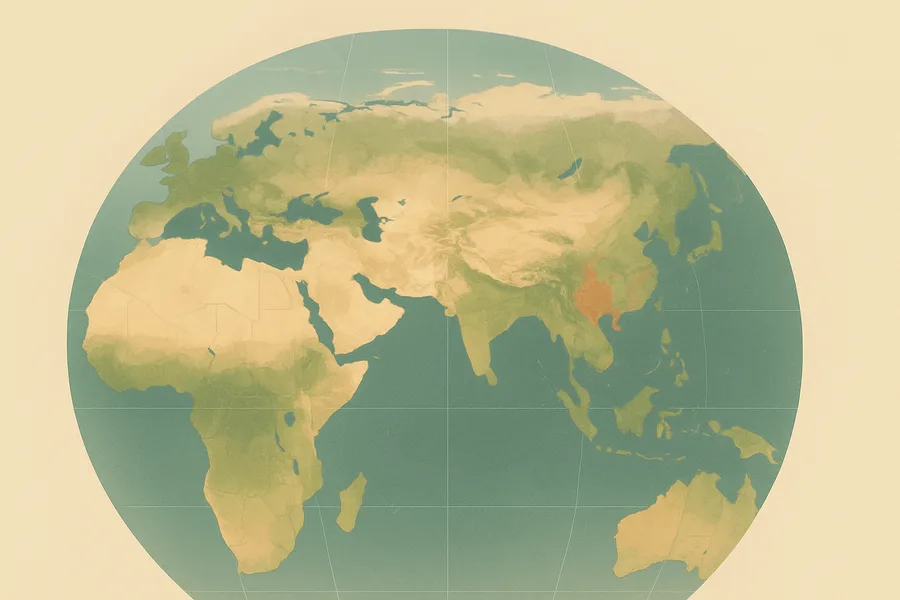 Illustration of True surface colours each day, haze removed, from NASA's MODIS sensor on the Terra satellite (500 m detail)