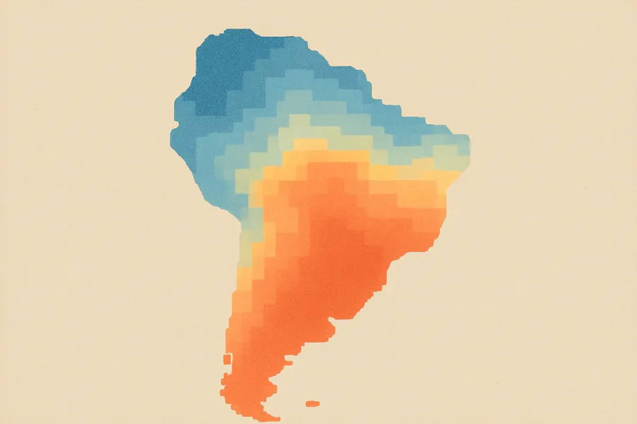 Illustration of How hot the land surface gets, from NASA's MODIS sensor on the Terra satellite (~6 km, every 8 days)