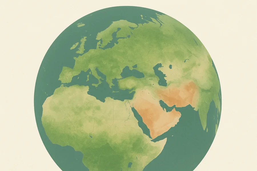 Illustration of How green the land is, from NASA's MODIS on Terra (every 16 days, 500 m detail)