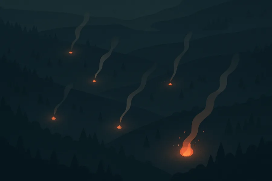 Illustration of Where fires are burning each day, from NASA's MODIS sensor on Terra (1 km detail)