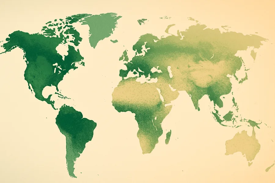Illustration of How dense the leaf cover is, from NASA's MODIS on Terra (every 8 days, 500 m detail)