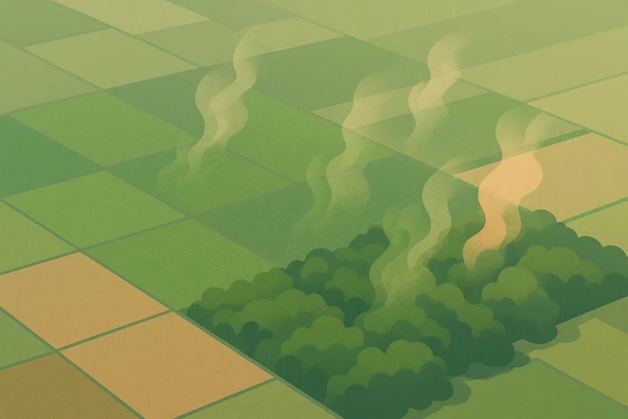 Illustration of How much water plants release into the air, from NASA's MODIS on Terra (8-day, 500 m detail)
