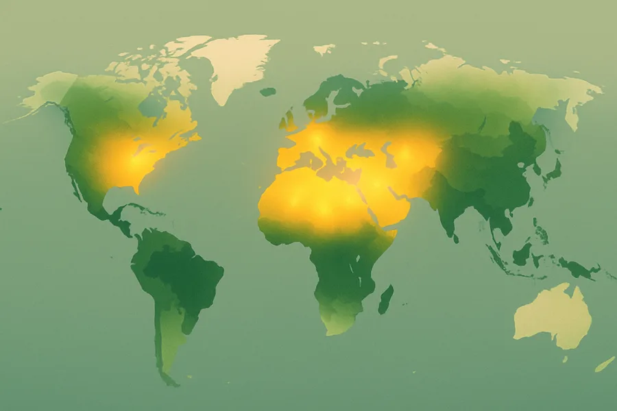 Illustration of How fast plants grow, gap-filled, from NASA's MODIS on Terra (8 days, 500 m detail)