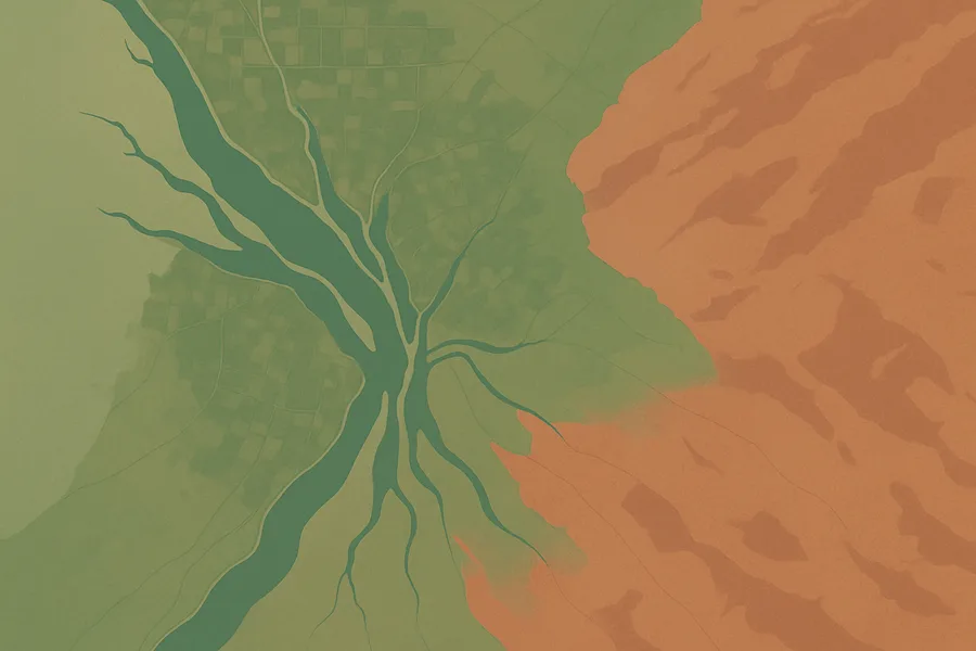Illustration of The true colours of the ground each day, from NASA's MODIS sensor on Aqua (250 m detail)