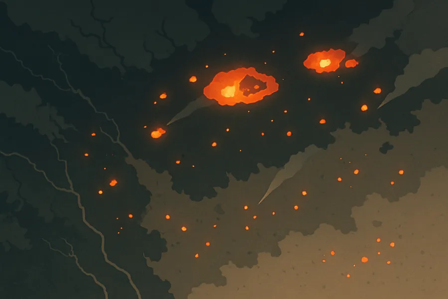 Illustration of Where fires are burning each day, from NASA's MODIS on the Aqua satellite (1 km detail)