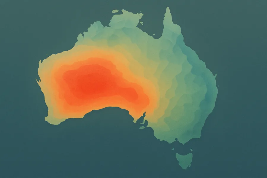 Illustration of How hot the land surface gets, every 8 days, from NASA's MODIS sensor on Aqua (~1 km detail)