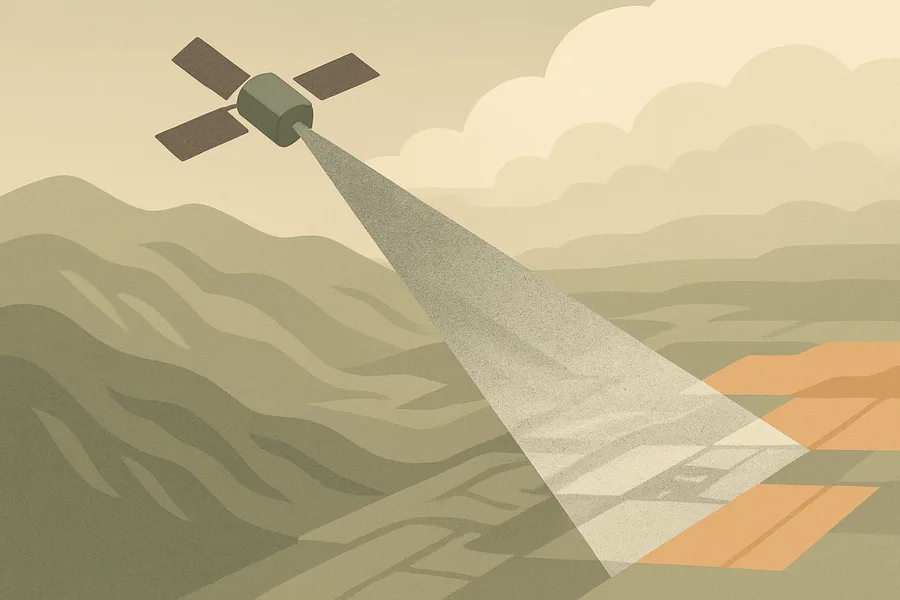 Illustration of Raw radar images that see through clouds, from the NASA-ISRO NISAR satellite (beta)