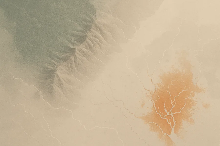 Illustration of Radar surface texture, terrain-corrected and mapped, from the NASA-ISRO NISAR satellite (beta)