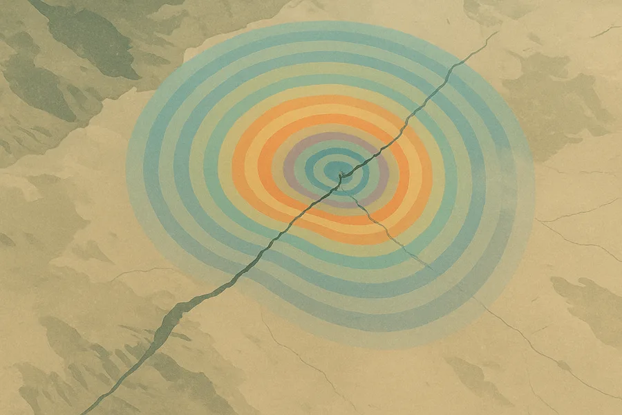 Illustration of How the ground surface shifts, measured by radar, from the NASA-ISRO NISAR satellite (beta)