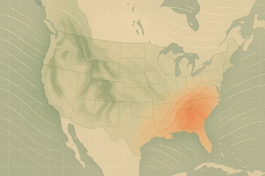 Illustration of Extra hourly weather inputs that feed land models, from NASA's NLDAS system (~12 km detail)