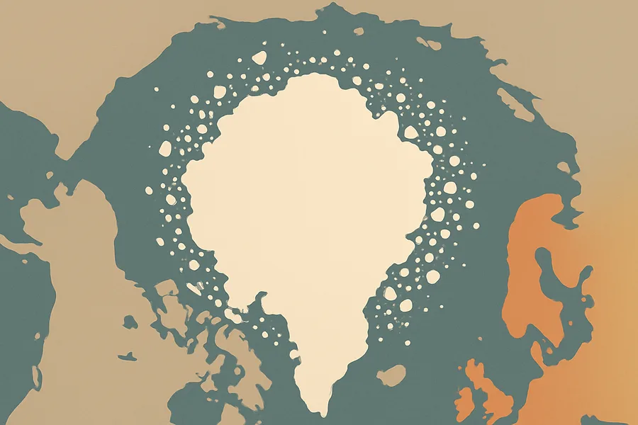 Illustration of How much of the sea is covered by ice, from microwave sensors on Nimbus-7 and DMSP satellites