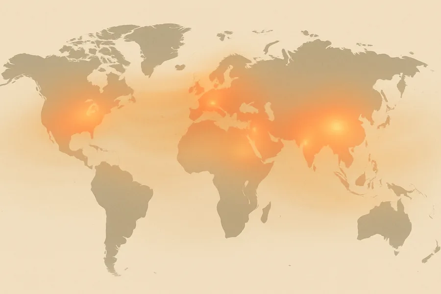 Illustration of How much carbon dioxide is in the air overhead, from NASA's OCO-2 satellite (daily)