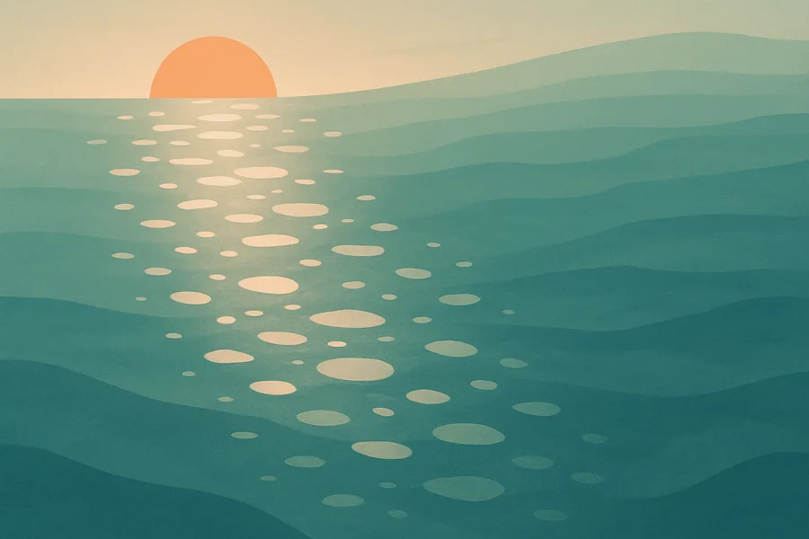 Illustration of How the ocean reflects sunlight, live, from NASA's OCI sensor on the PACE satellite