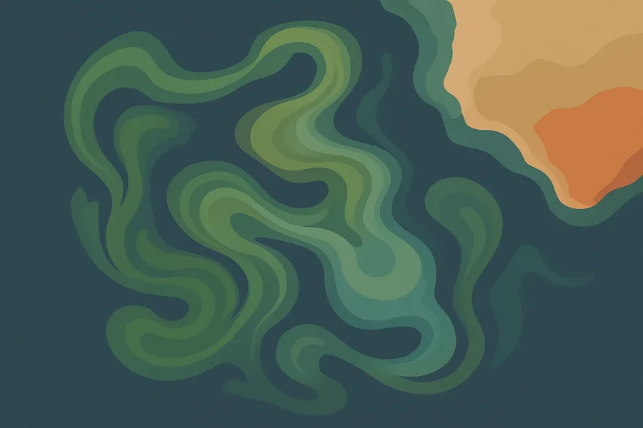 Illustration of Ocean chemistry and plant life, live, from NASA's OCI sensor on the PACE satellite