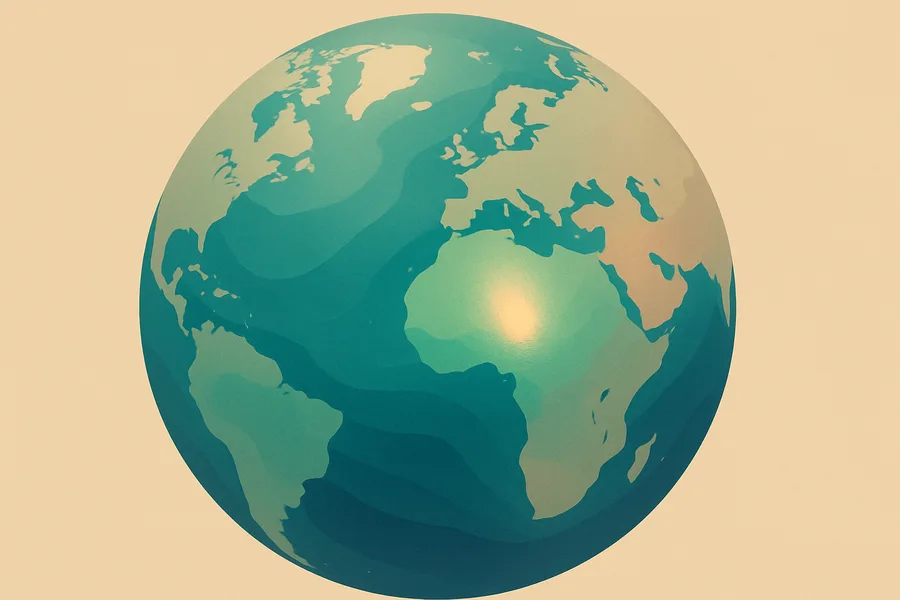 Illustration of How the ocean reflects sunlight worldwide, from NASA's OCI sensor on the PACE satellite