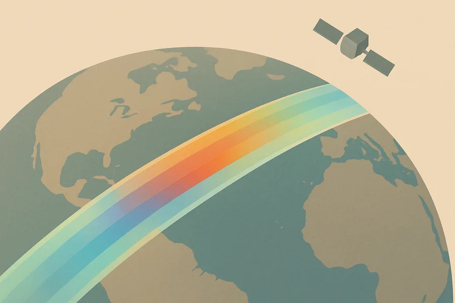 Illustration of Raw microwave brightness readings, live, from NASA's SMAP satellite