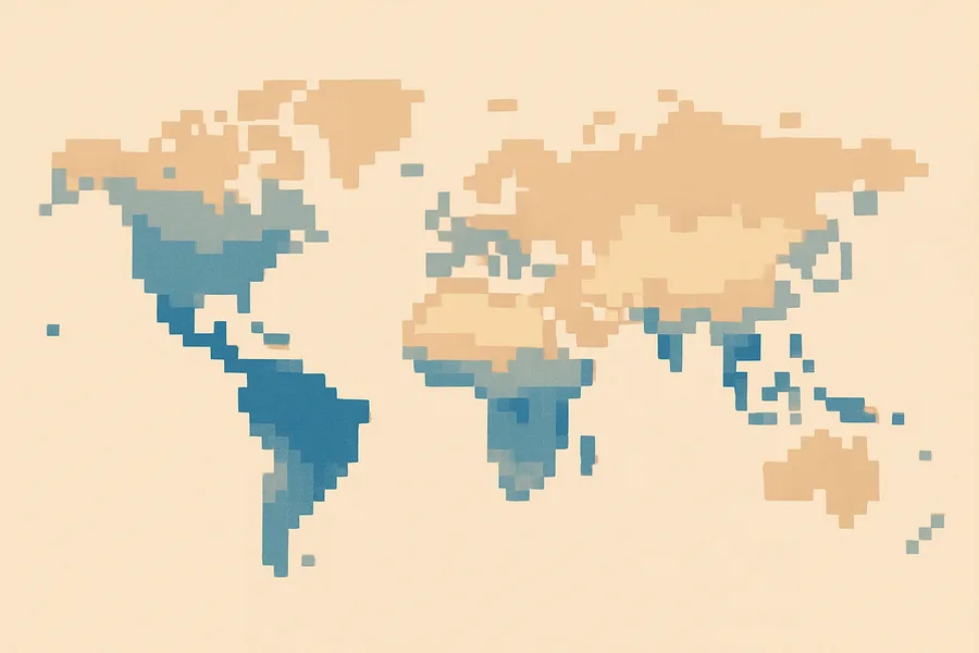 Illustration of How wet the top layer of soil is each day, from NASA's SMAP satellite (~36 km detail)
