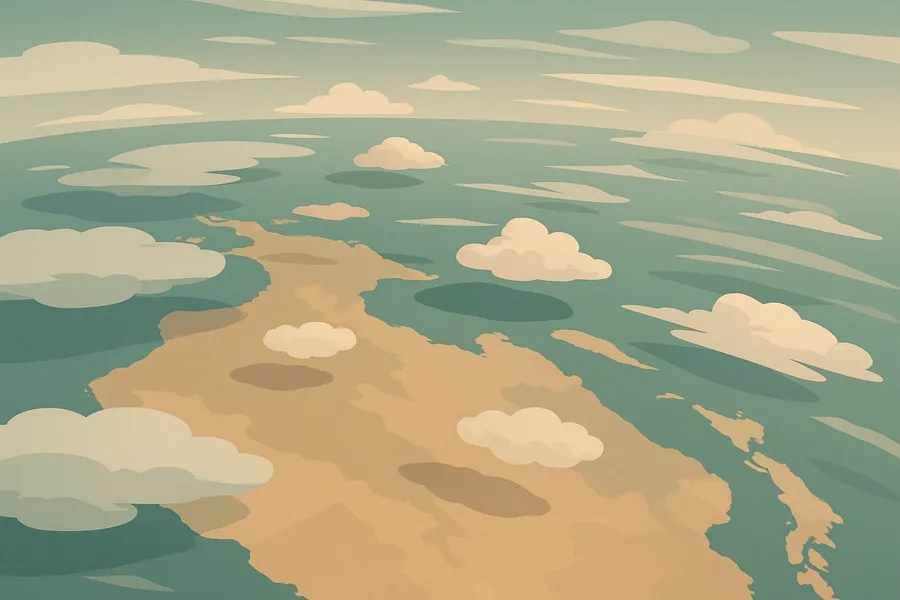 Illustration of Cloud height and how much sky they cover, live, from NASA's TEMPO on the Intelsat 40e satellite