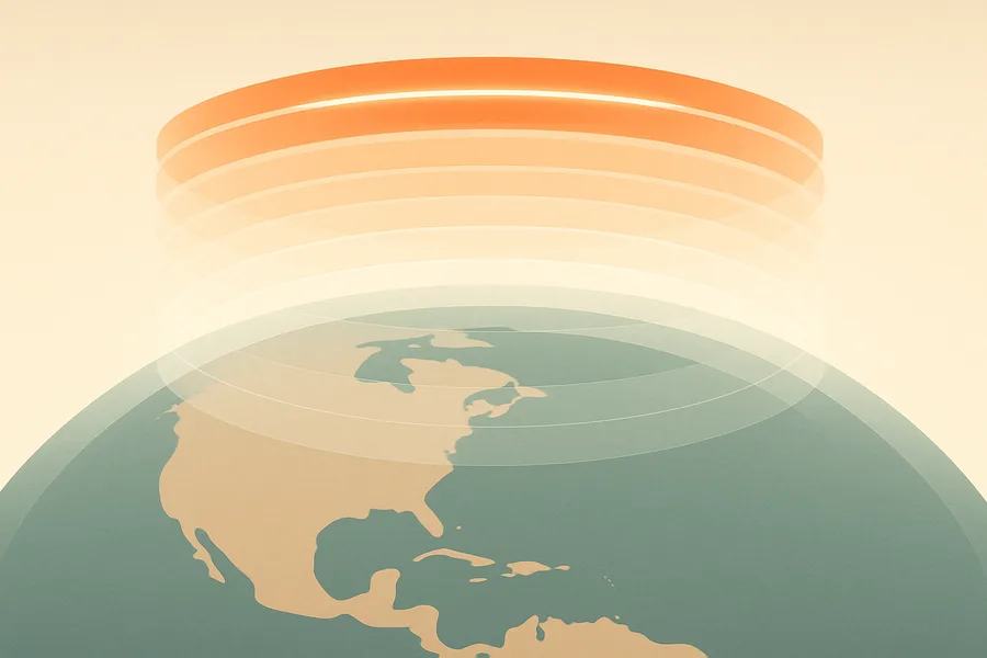 Illustration of Ozone stacked by altitude, hourly over North America, from NASA's TEMPO instrument (beta)