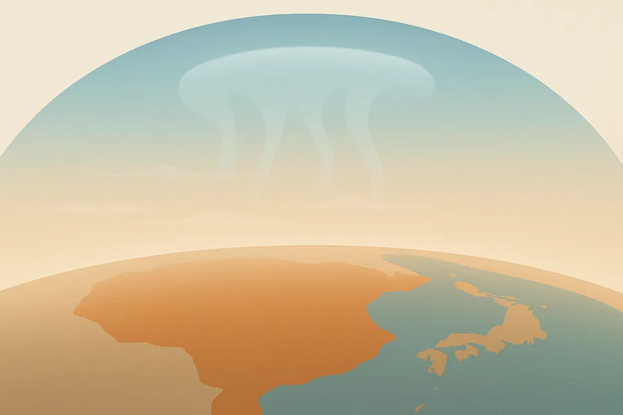 Illustration of Ozone at each height in the air, from NASA's TEMPO instrument on the Intelsat 40e satellite (beta)