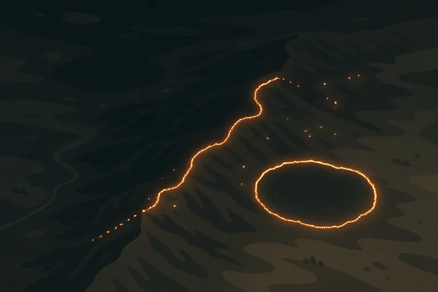 Illustration of Where fires are burning right now, fine detail, from NASA's VIIRS sensor on Suomi-NPP (~375 m detail)